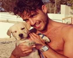 He is an animal lover and cuddles them to show his feelings.